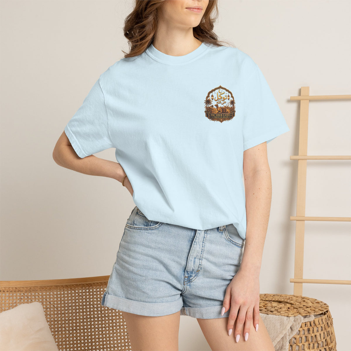 Arabic Calligraphy Pattern T-Shirt — Monochrome Script Graphic Tee
