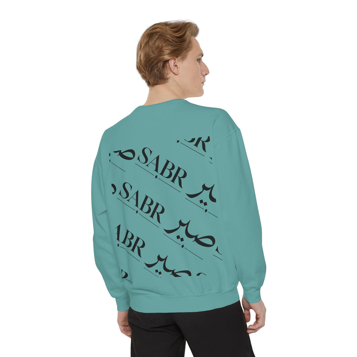 SABR Arabic Script Sweatshirt — Graphic Garment-Dyed Crewneck