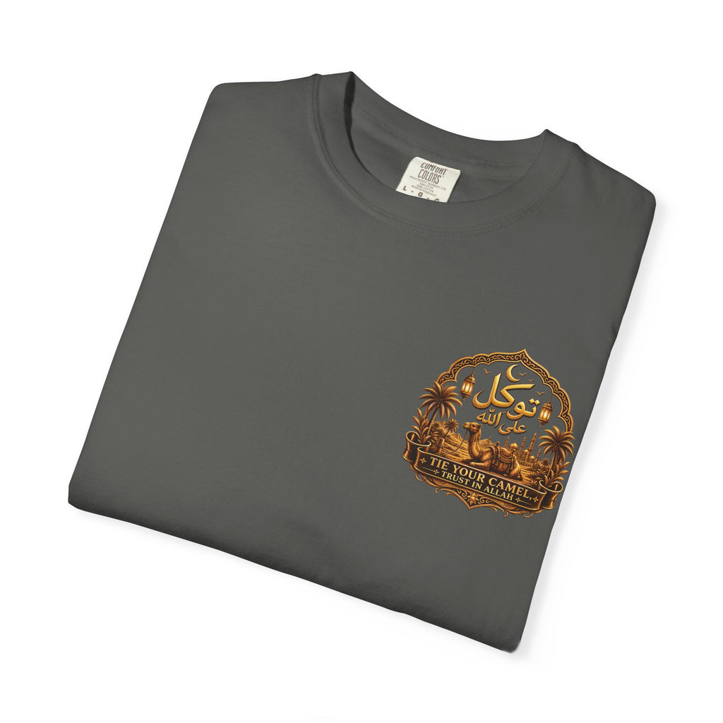Nimah Desert Tee — Arabic Calligraphy Camel Graphic T-Shirt