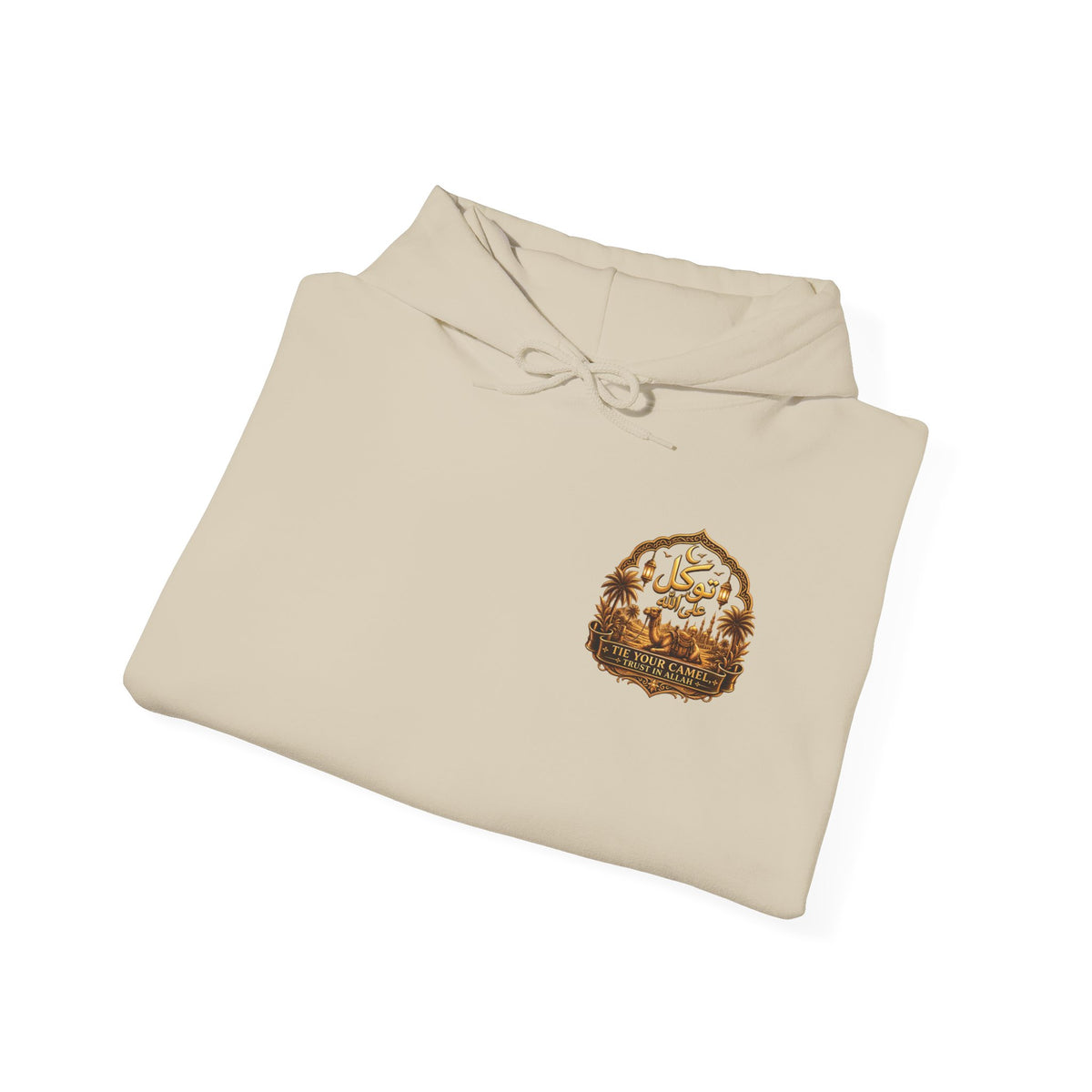 Arabic Name Fadl Hoodie — Gold Calligraphy Graphic Sweatshirt