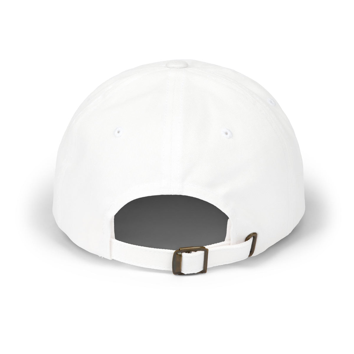 Embroidered Golden Crest Dad Cap — Classic White Baseball Hat