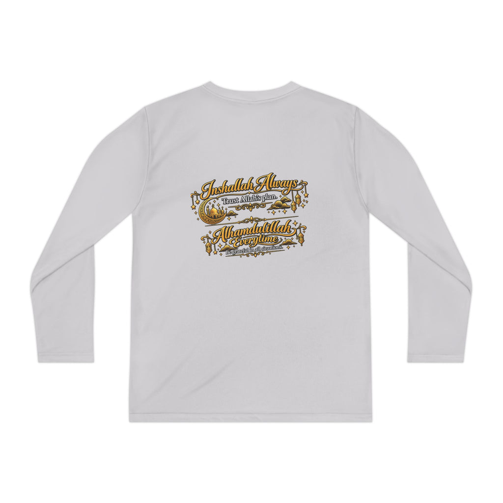 Youth Long Sleeve Tee — Vintage Gold Crest Graphic