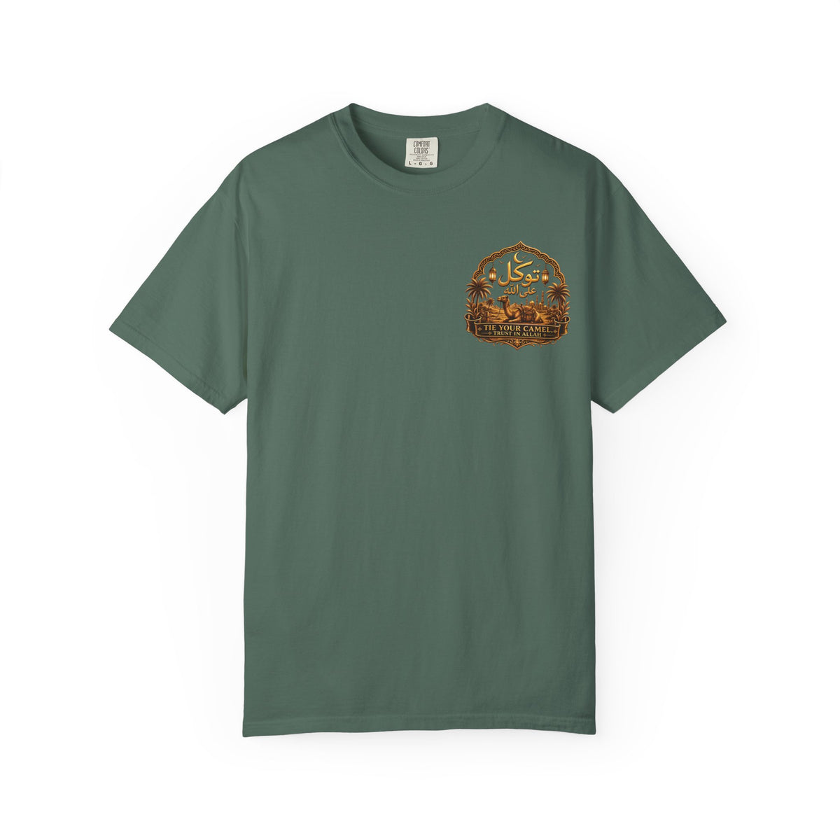 Nimah Desert Tee — Arabic Calligraphy Camel Graphic T-Shirt