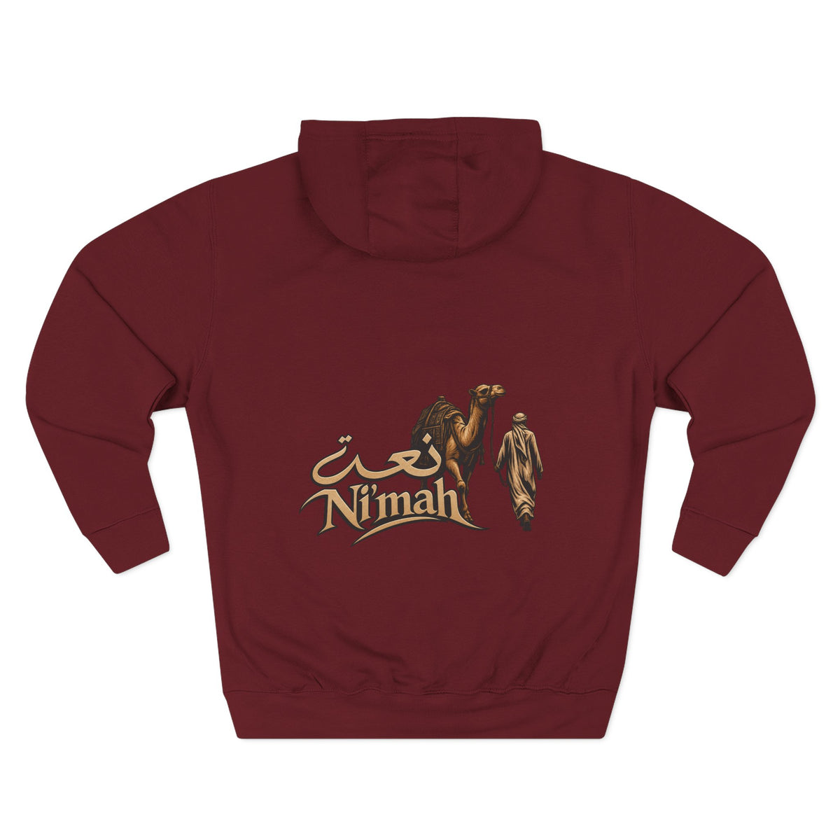 Camel Caravan Hoodie — "Nimah" Arabic Desert Design