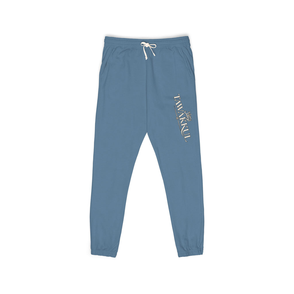 Fleece Sweatpants with 'Thankful' Side Script — Cozy Garment-Dyed Joggers