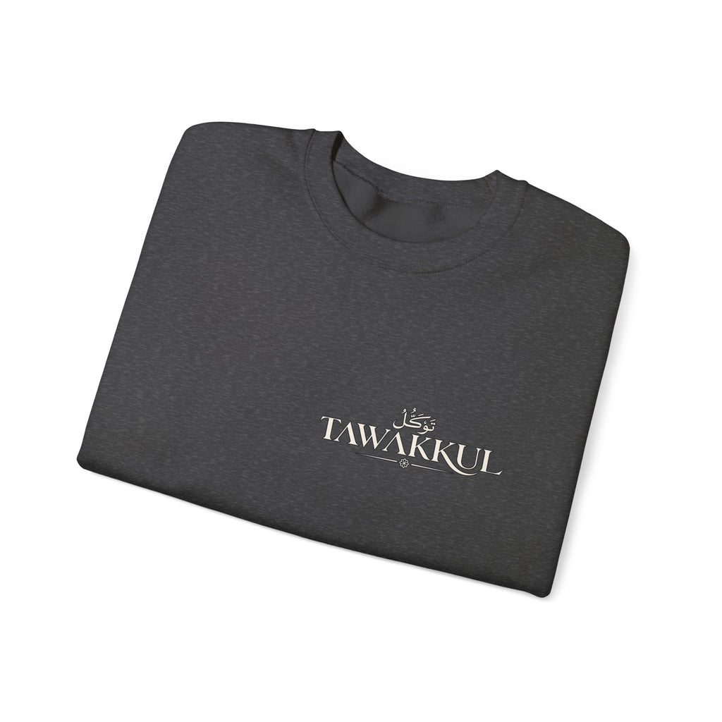 Black Crewneck Sweatshirt with Small 'Tihankel' Retro Patch — Vintage Mountain Logo Pullover