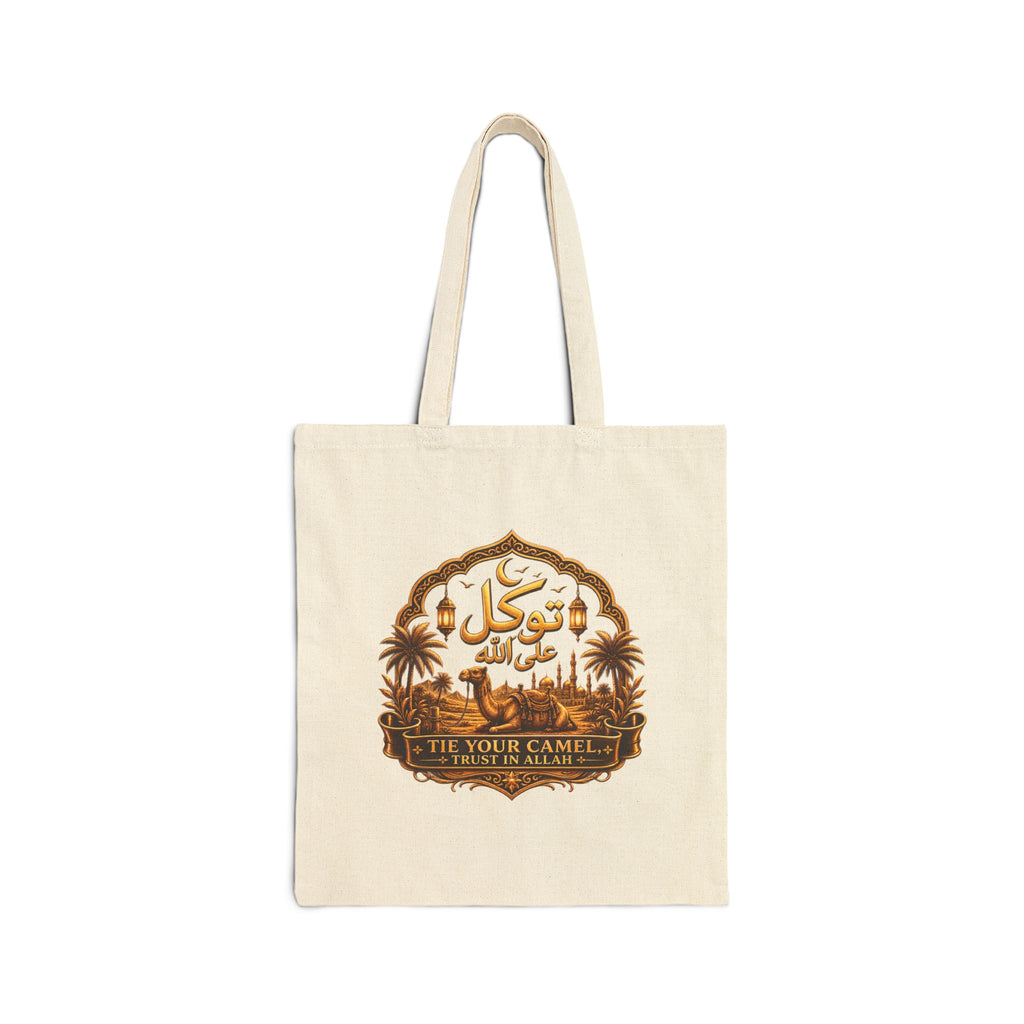 Canvas Tote Bag — Minimal Earthy Patch Design, Eco-Friendly Everyday Shopper