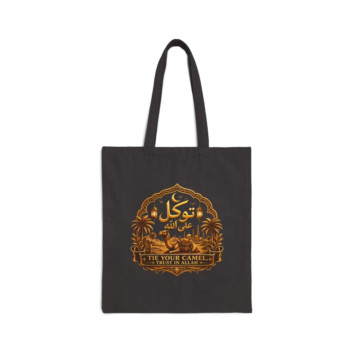Canvas Tote Bag — Minimal Earthy Patch Design, Eco-Friendly Everyday Shopper