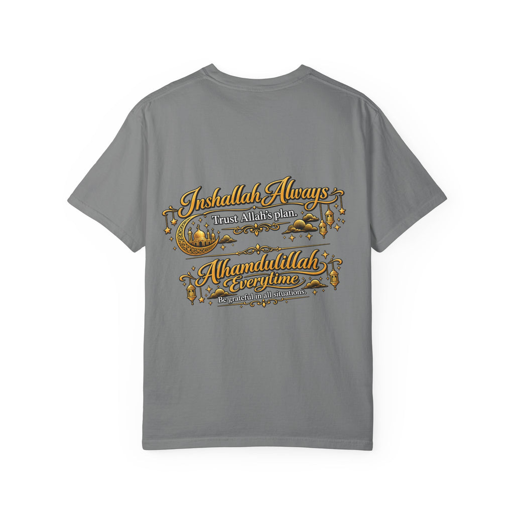 T-shirt — 'Inshallah Always, Alhamdulillah Everytime' Inspirational Islamic Quote Tee