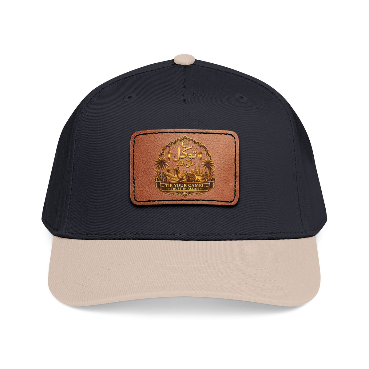 Leather Patch Baseball Cap — Vintage Palm Tree Crest