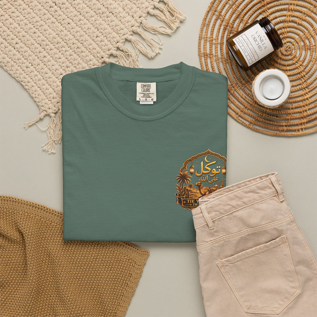 Nimah Desert Tee — Arabic Calligraphy Camel Graphic T-Shirt