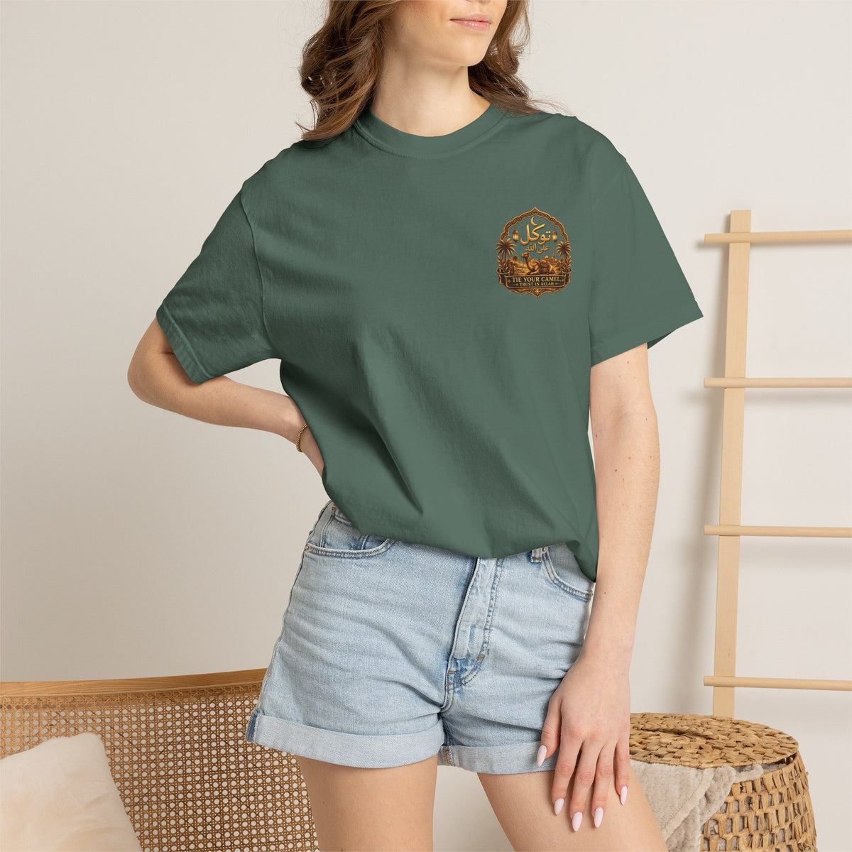 Arabic Calligraphy Pattern T-Shirt — Monochrome Script Graphic Tee