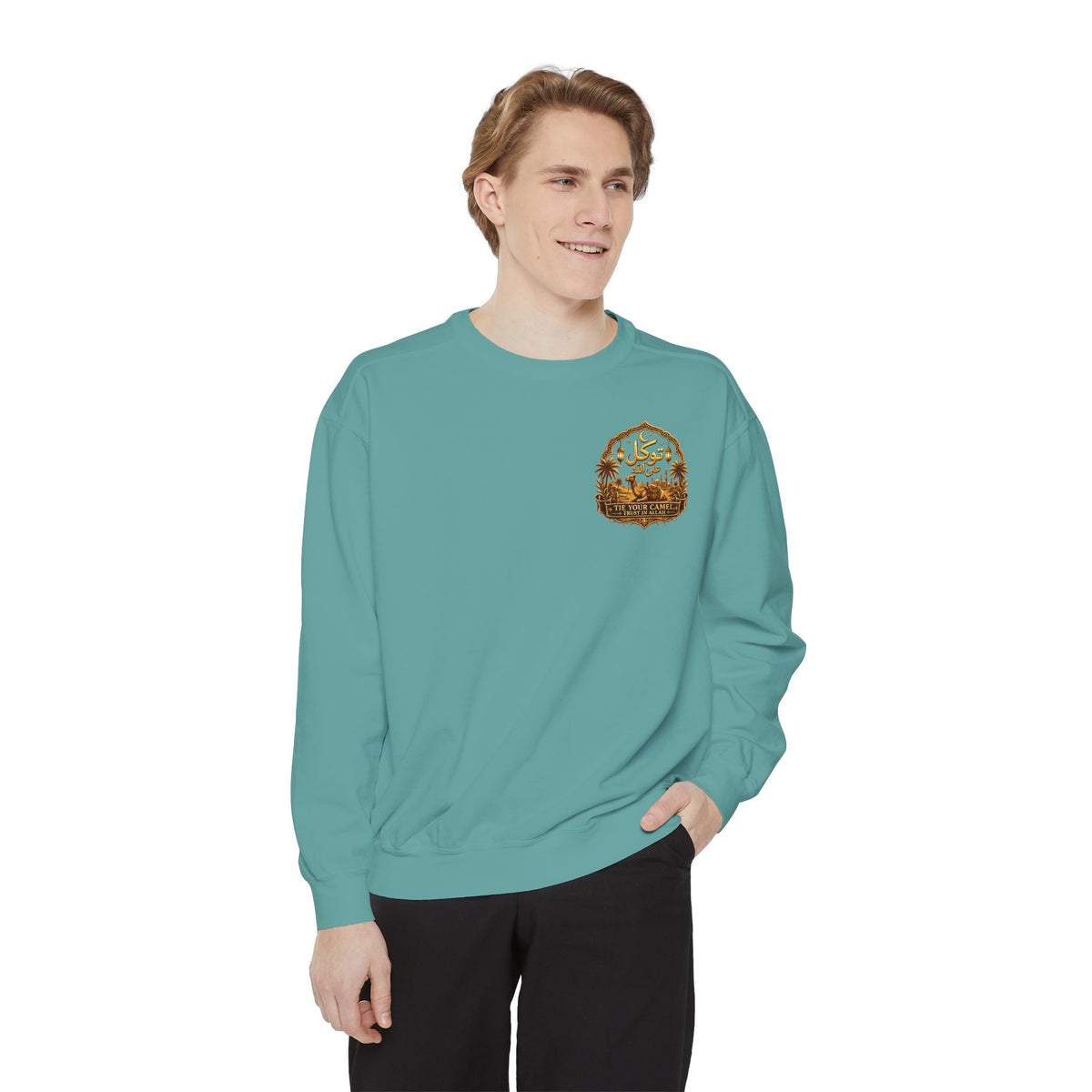 SABR Arabic Script Sweatshirt — Graphic Garment-Dyed Crewneck