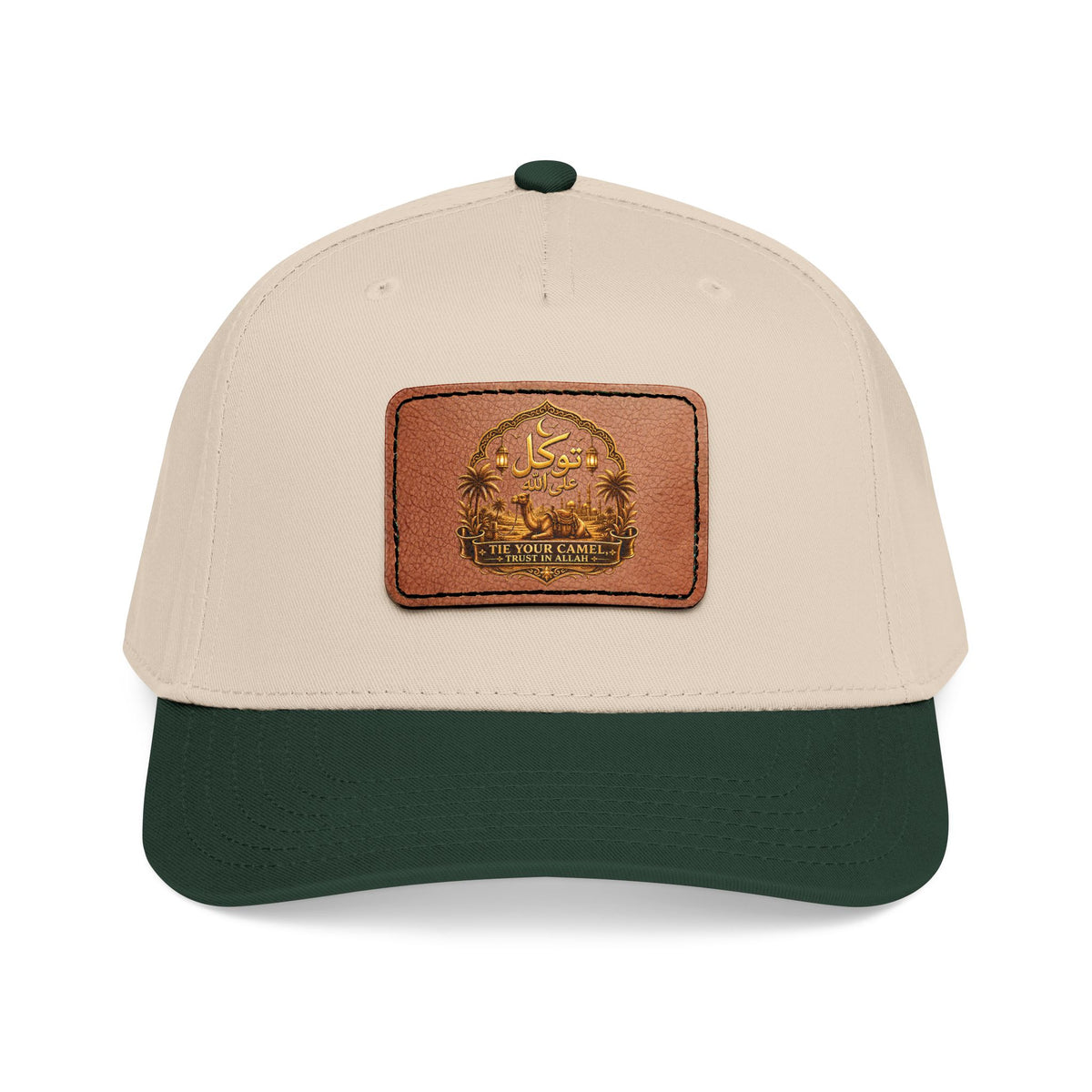 Leather Patch Baseball Cap — Vintage Palm Tree Crest