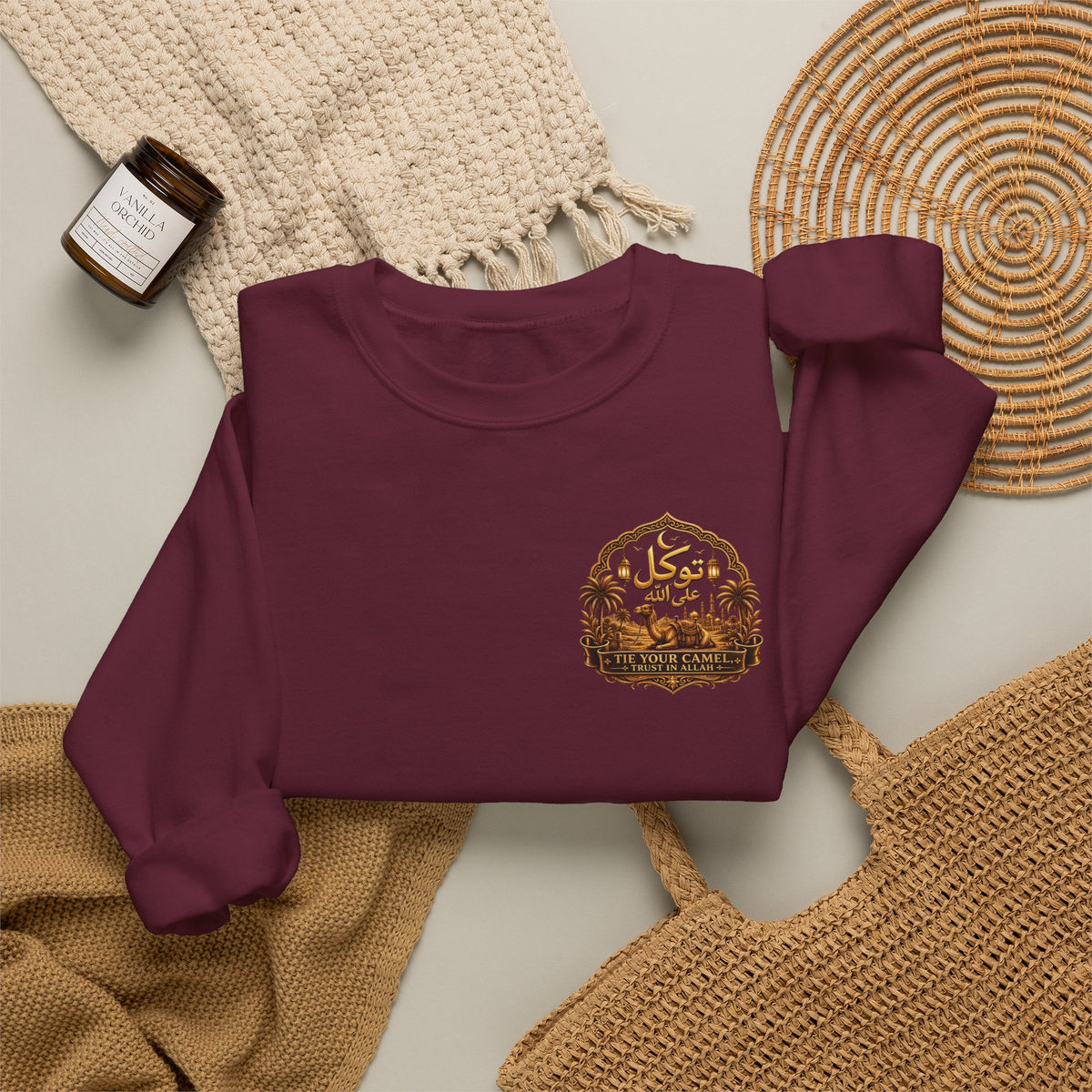 Sabr Desert Crewneck Sweatshirt — Arabic 'SABR' Patience Design