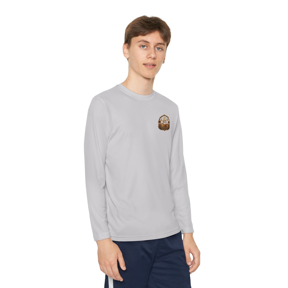 Youth Long Sleeve Tee — Vintage Gold Crest Graphic