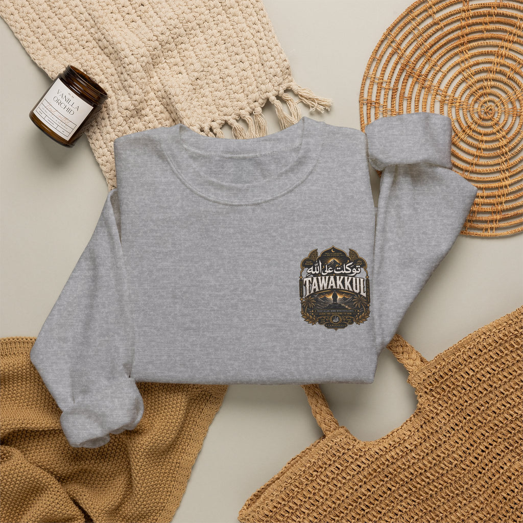 Bear Paw Crewneck Sweatshirt — Vintage 'Awakening' Forest Graphic