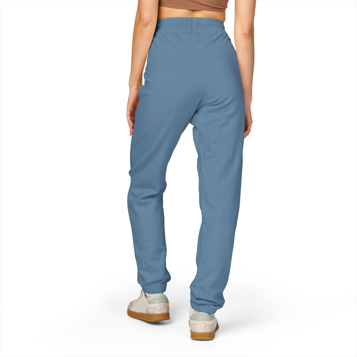 Fleece Sweatpants with 'Thankful' Side Script — Cozy Garment-Dyed Joggers