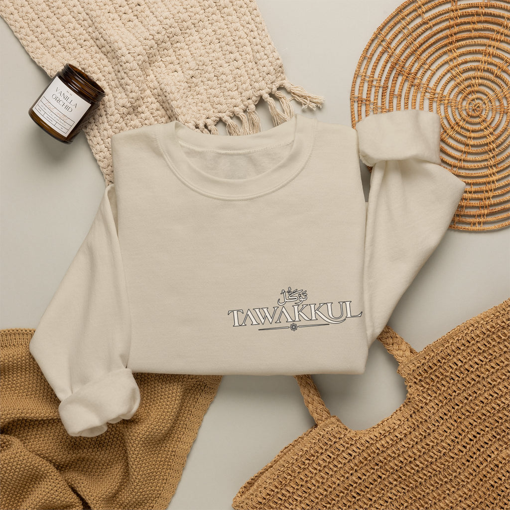 Black Crewneck Sweatshirt with Small 'Tihankel' Retro Patch — Vintage Mountain Logo Pullover