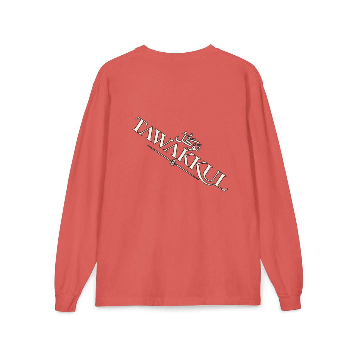 Tawakūl Pocket Long Sleeve Tee — Vintage Script & Crest Chest Pocket Design