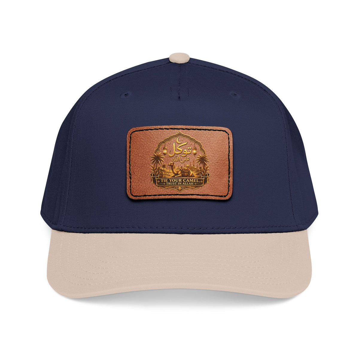 Leather Patch Baseball Cap — Vintage Palm Tree Crest