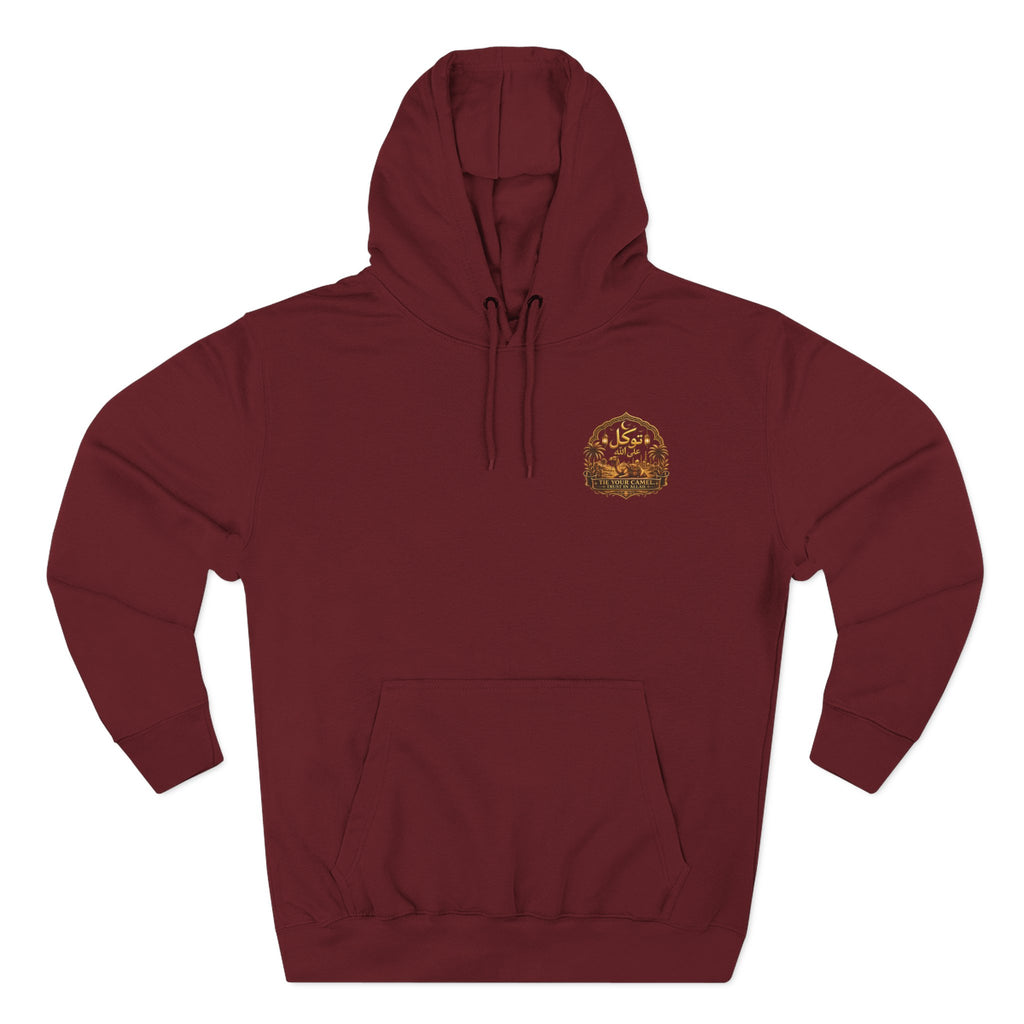 Camel Caravan Hoodie — "Nimah" Arabic Desert Design