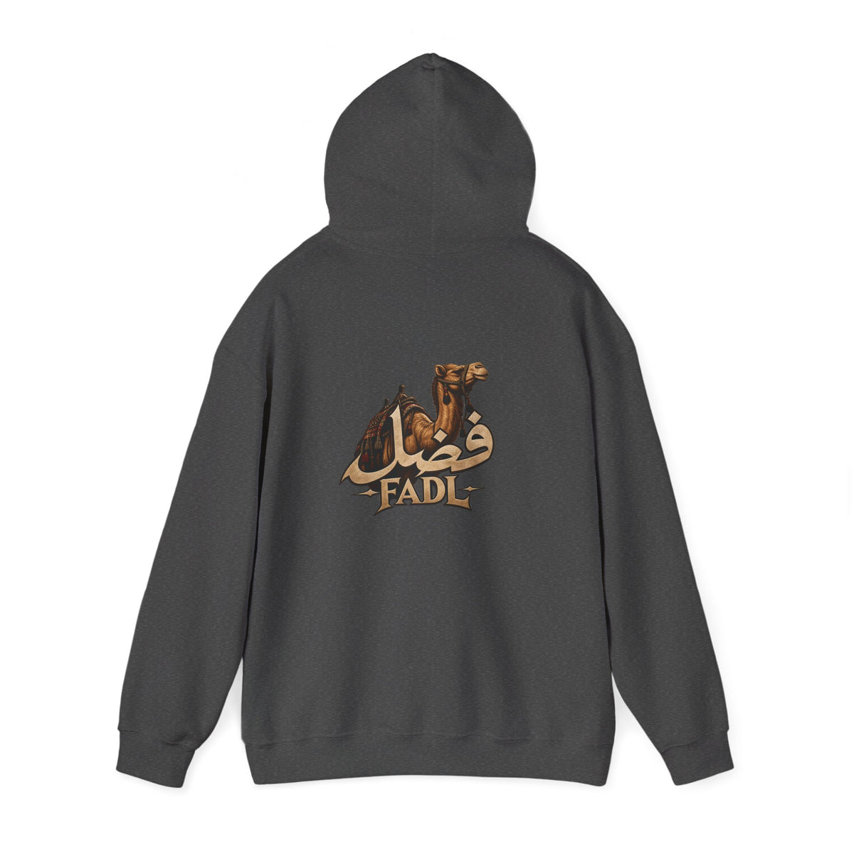 Arabic Name Fadl Hoodie — Gold Calligraphy Graphic Sweatshirt