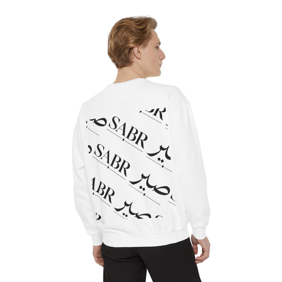 SABR Arabic Script Sweatshirt — Graphic Garment-Dyed Crewneck