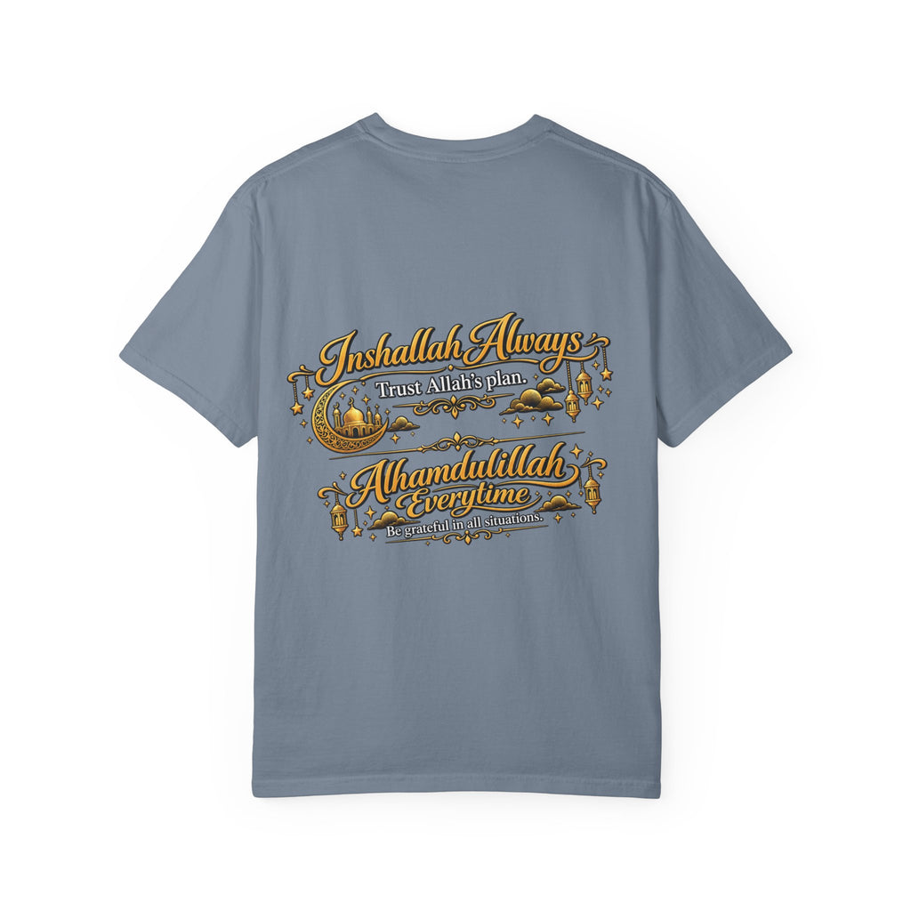 T-shirt — 'Inshallah Always, Alhamdulillah Everytime' Inspirational Islamic Quote Tee