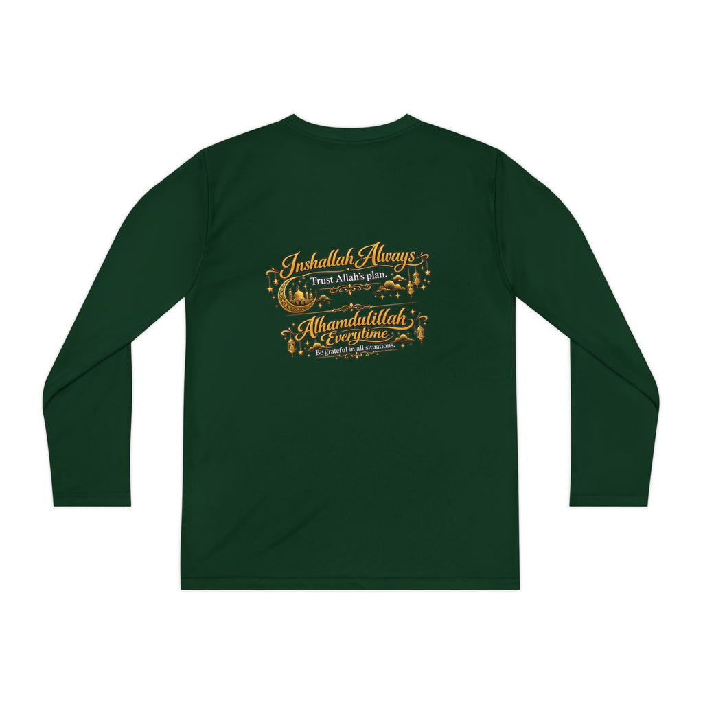 Youth Long Sleeve Tee — Vintage Gold Crest Graphic