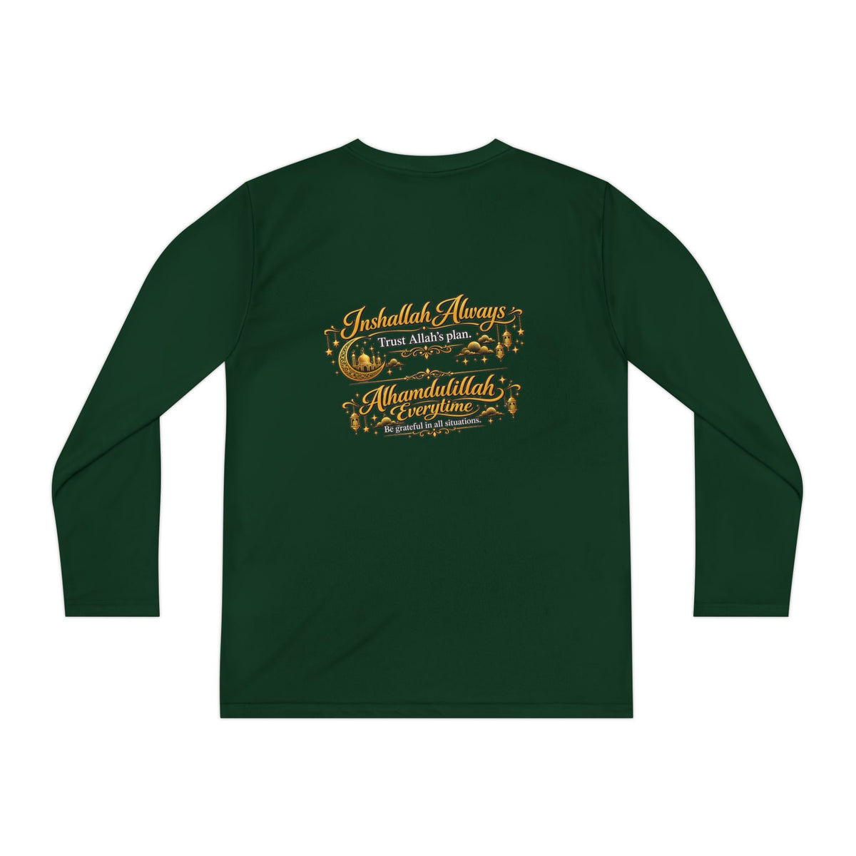 Youth Long Sleeve Tee — Vintage Gold Crest Graphic