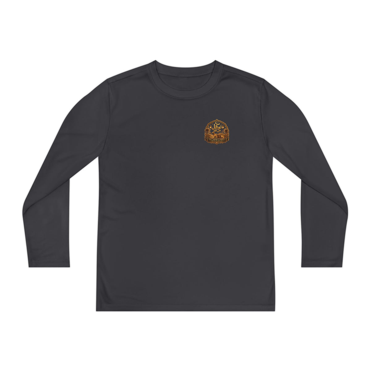Youth Long Sleeve Tee — Vintage Gold Crest Graphic