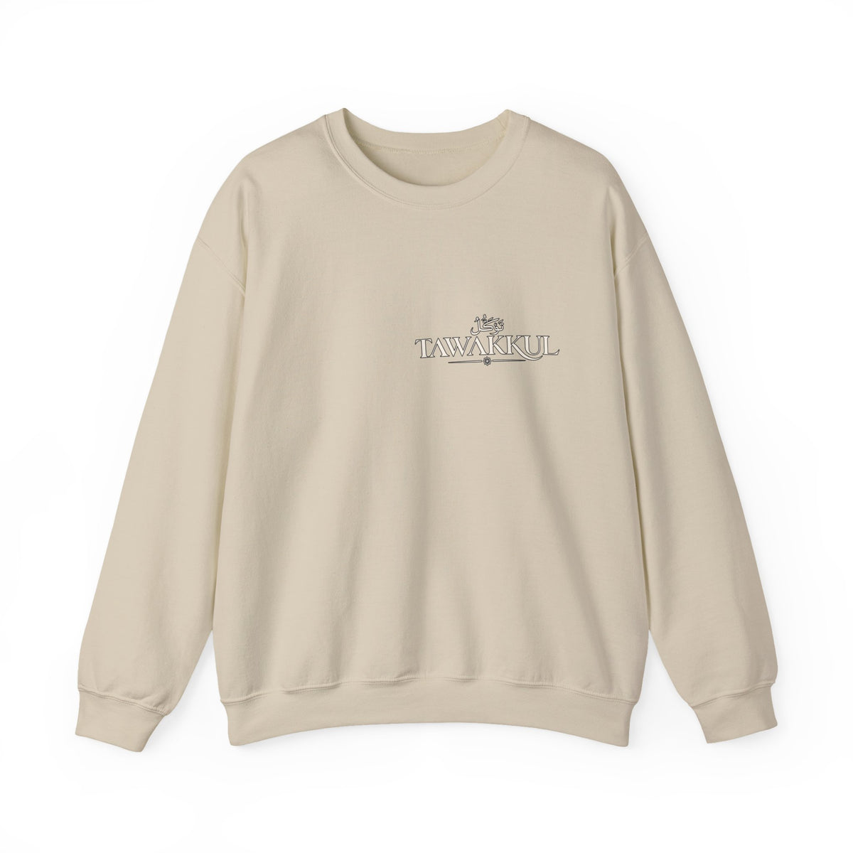 Black Crewneck Sweatshirt with Small 'Tihankel' Retro Patch — Vintage Mountain Logo Pullover