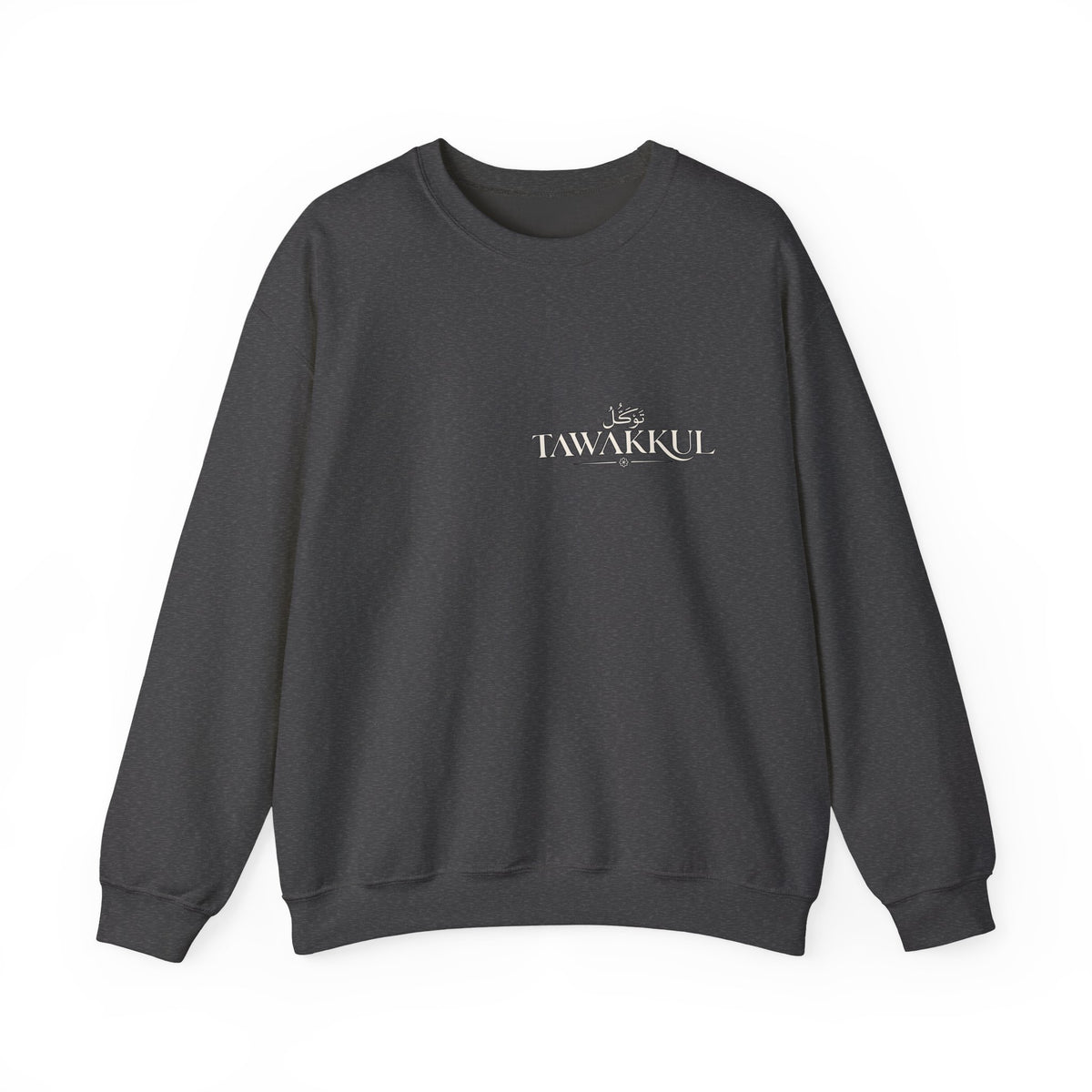 Black Crewneck Sweatshirt with Small 'Tihankel' Retro Patch — Vintage Mountain Logo Pullover