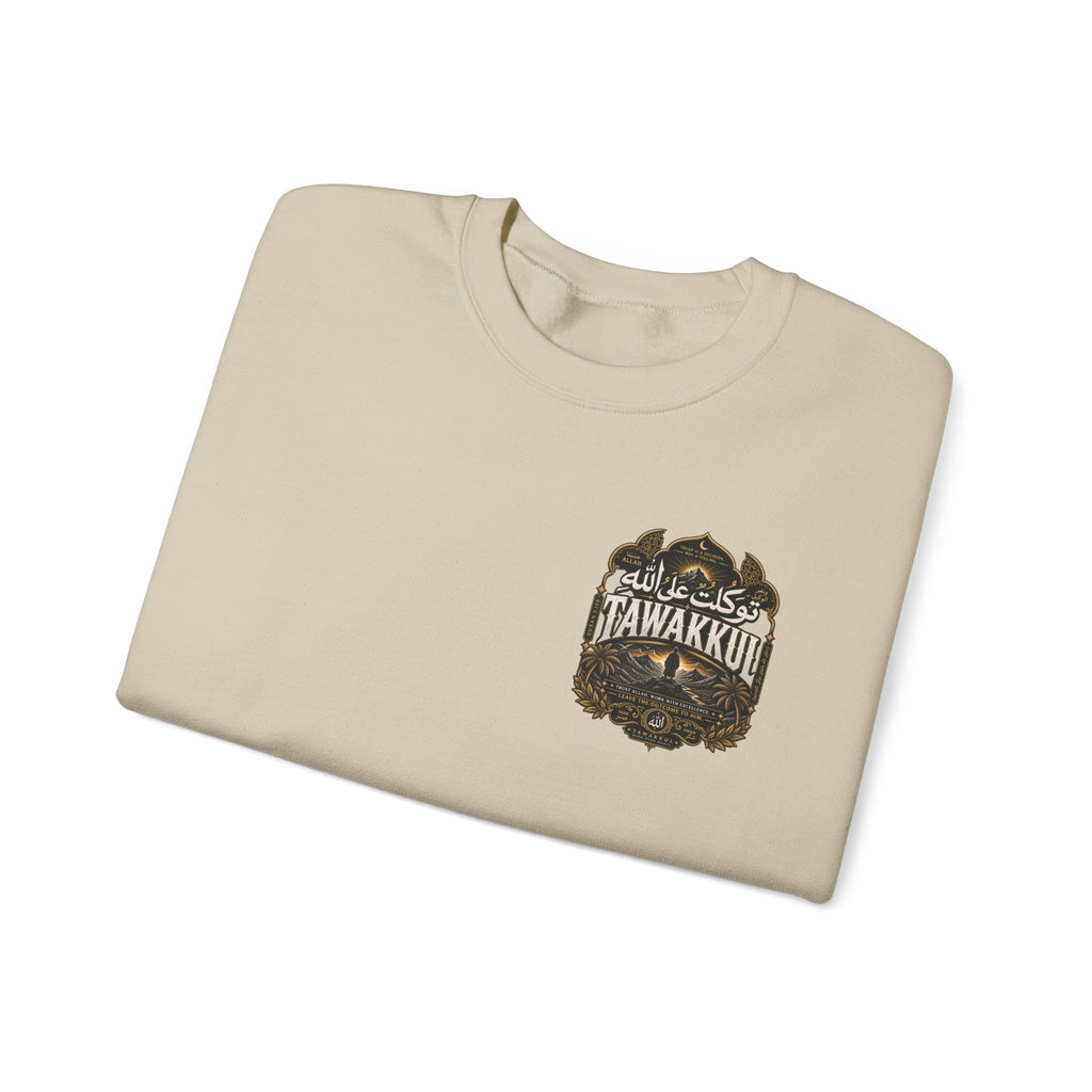 Arabic Desert Crewneck Sweatshirt – 'Tawakkul' Faith & 'Sabr' Patience Design