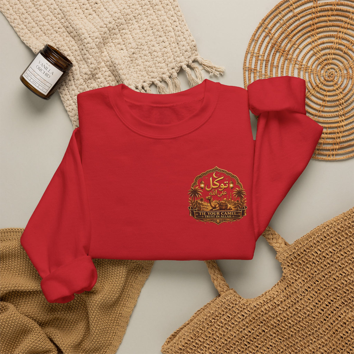 Sabr Desert Crewneck Sweatshirt — Arabic 'SABR' Patience Design