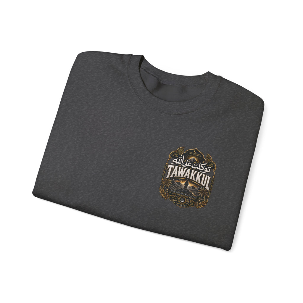 Arabic Desert Crewneck Sweatshirt – 'Tawakkul' Faith & 'Sabr' Patience Design