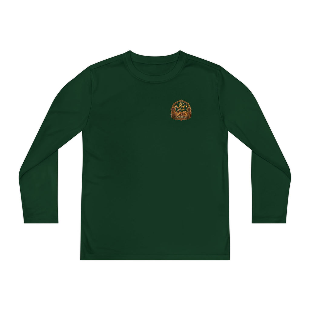 Youth Long Sleeve Tee — Vintage Gold Crest Graphic