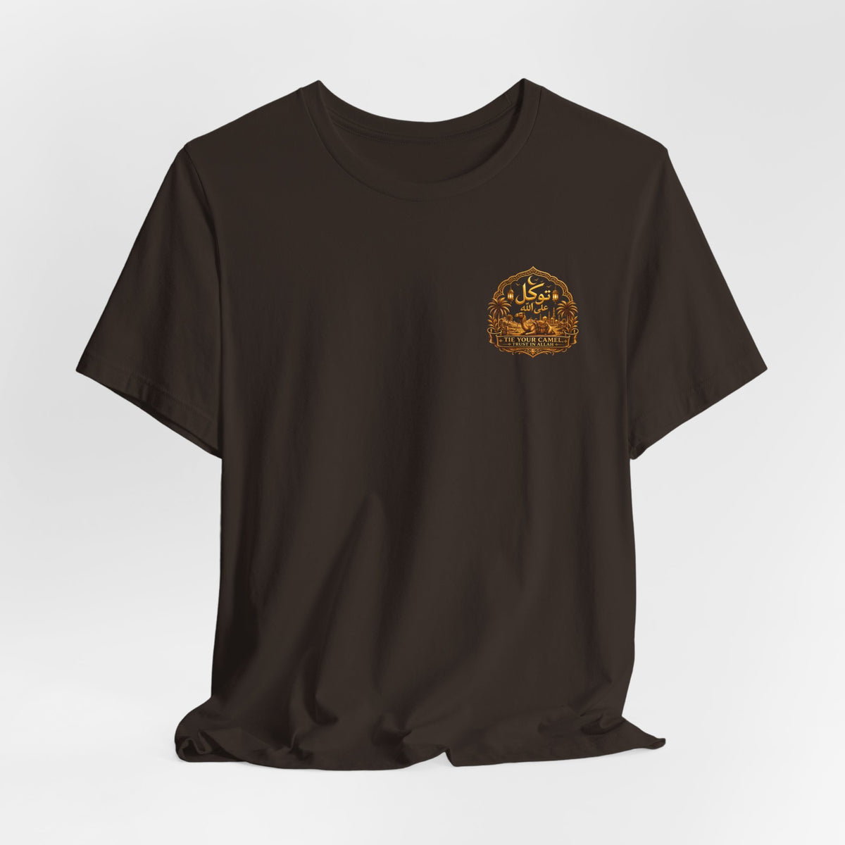 Vintage Leather Patch Tee — Small Chest Emblem