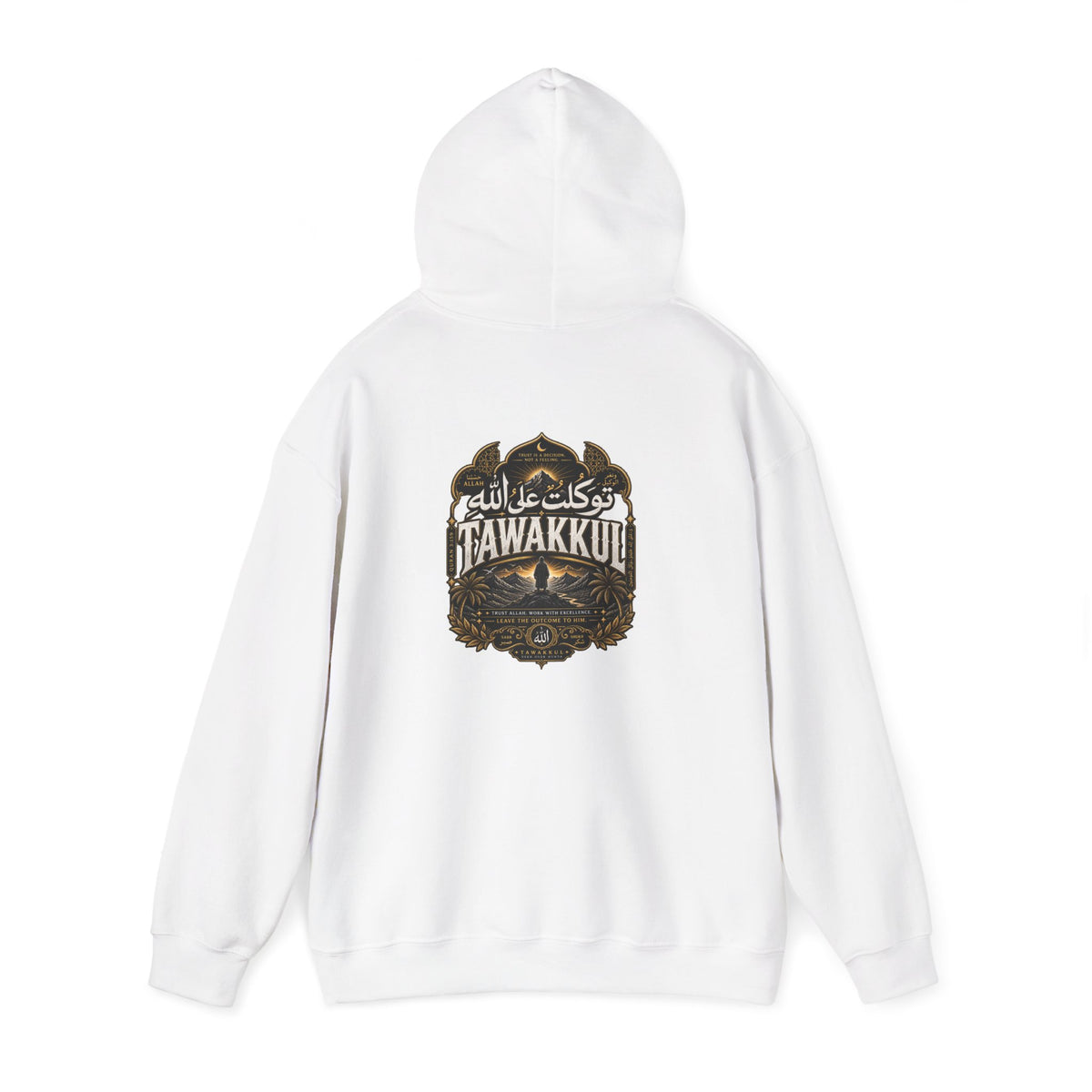 Tawakkul Hoodie – Minimal Arabic Trust Prayer Pullover