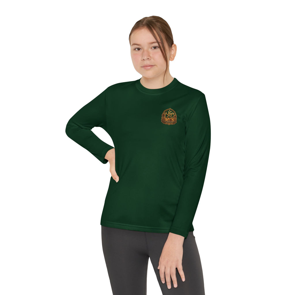 Youth Long Sleeve Tee — Vintage Gold Crest Graphic