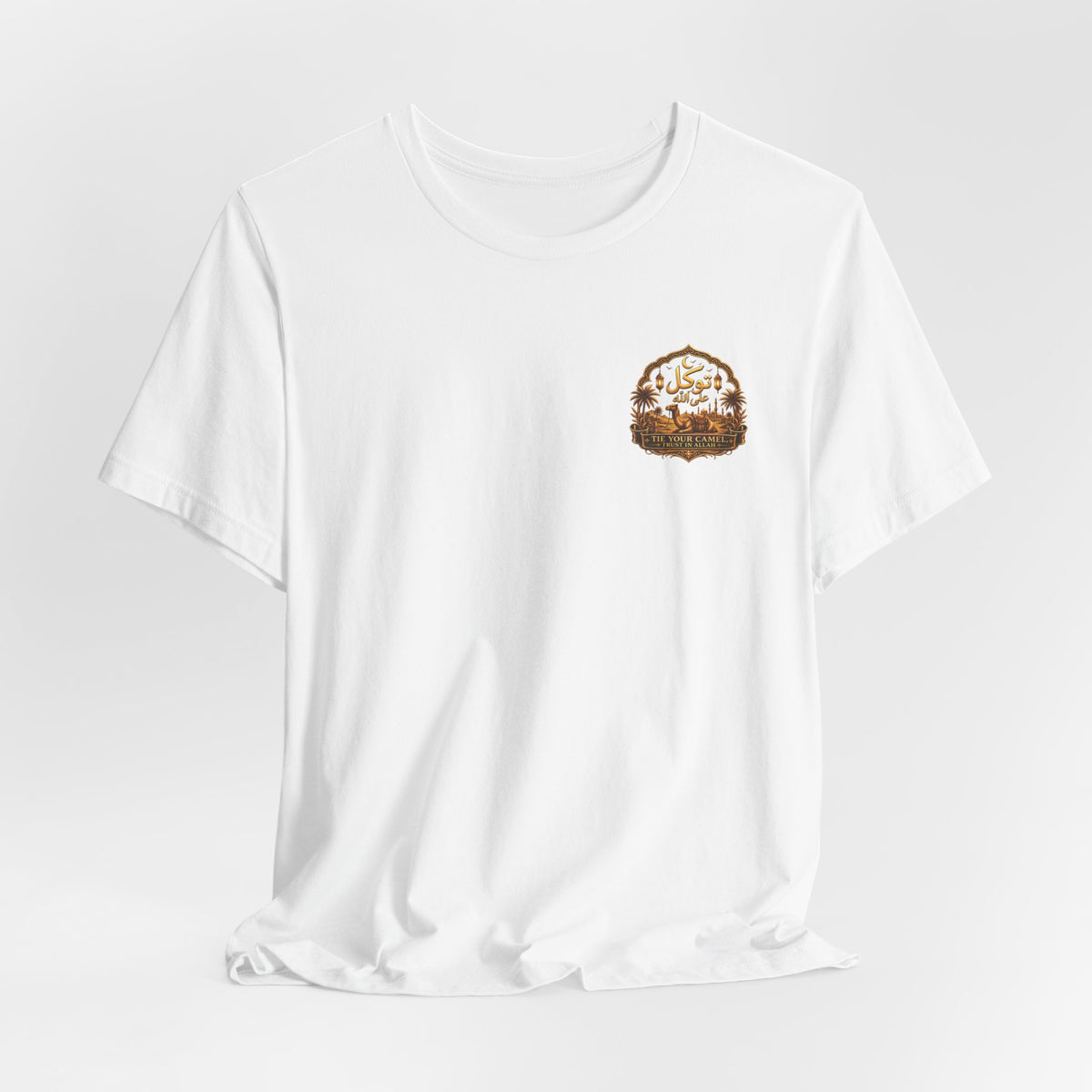 Vintage Leather Patch Tee — Small Chest Emblem