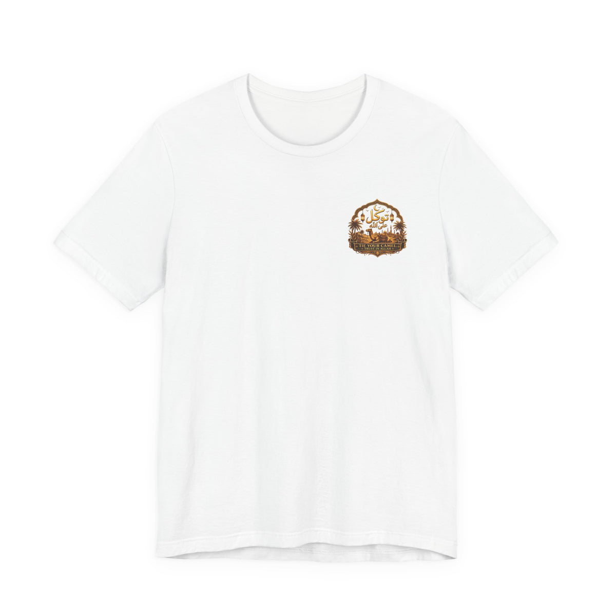 Vintage Leather Patch Tee — Small Chest Emblem