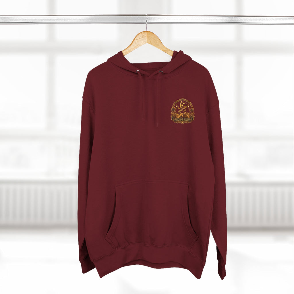 Camel Caravan Hoodie — "Nimah" Arabic Desert Design