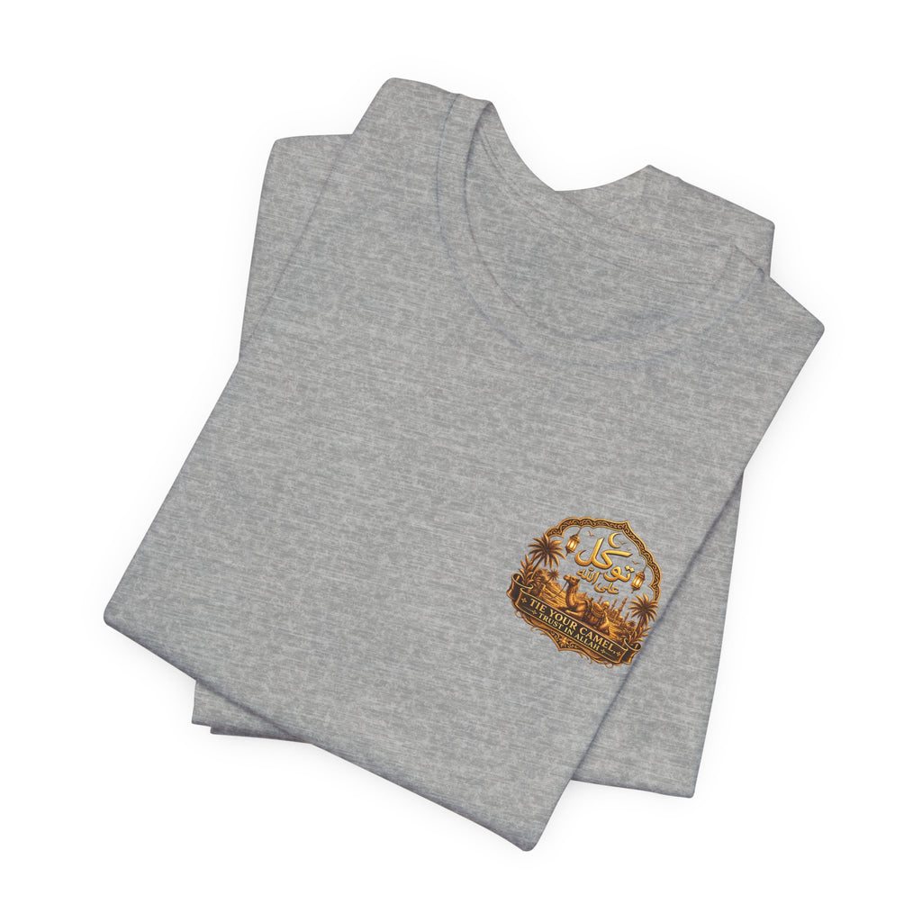 Vintage Leather Patch Tee — Small Chest Emblem