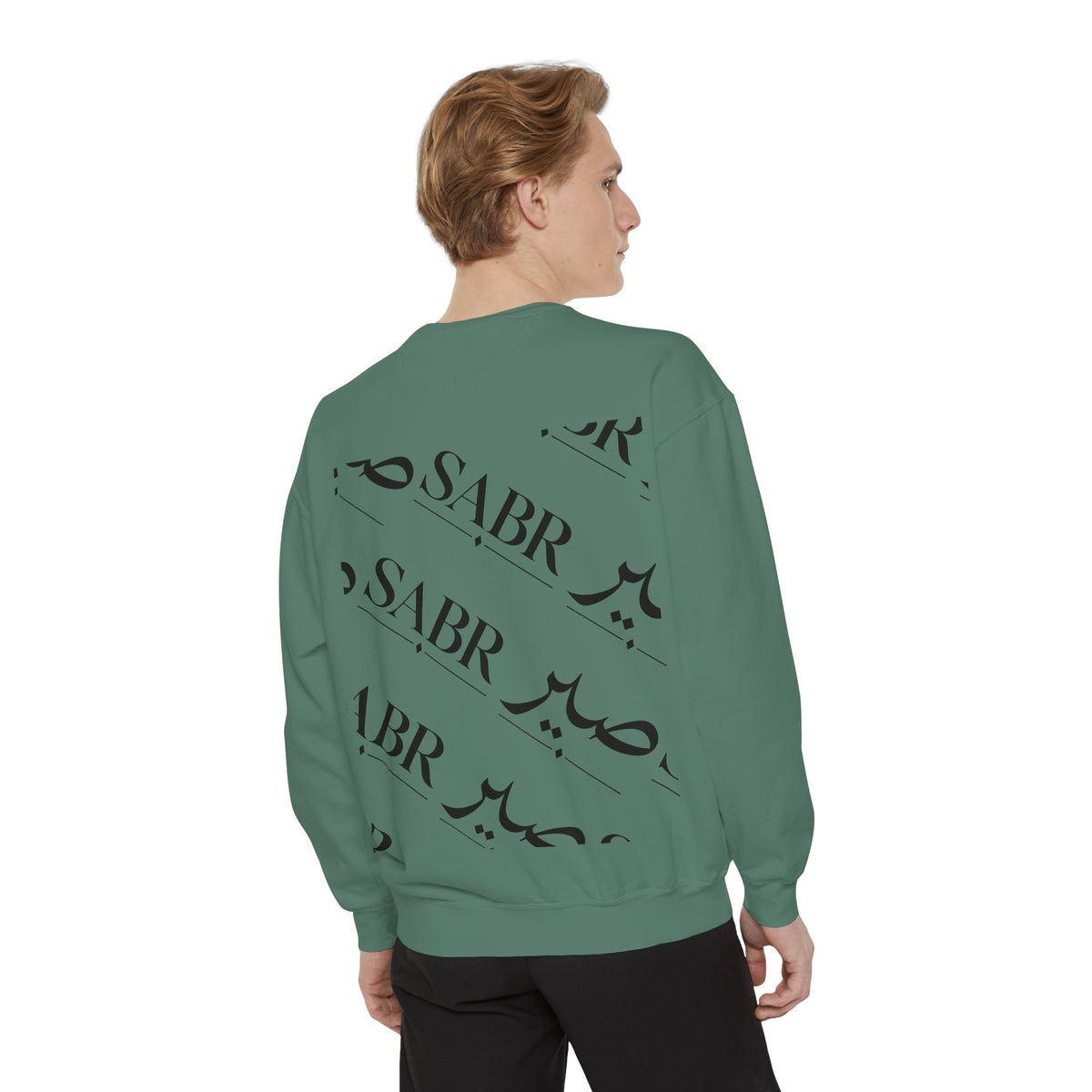 SABR Arabic Script Sweatshirt — Graphic Garment-Dyed Crewneck