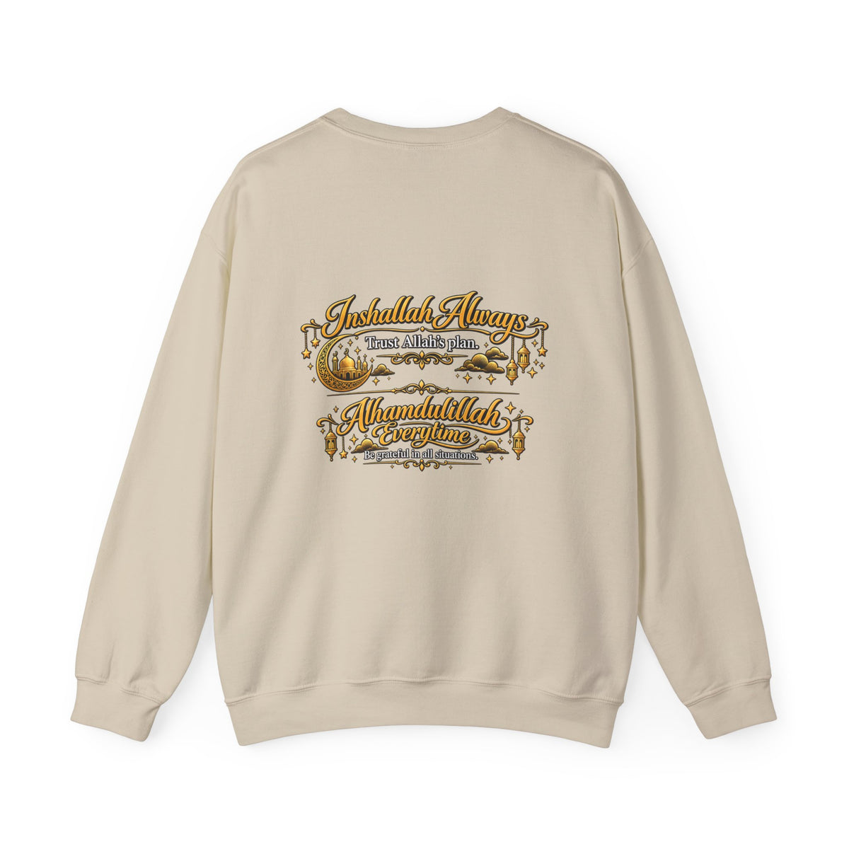 Crewneck Sweatshirt with Mountain Cabin Patch – Cozy Outdoorsy Travel Crew