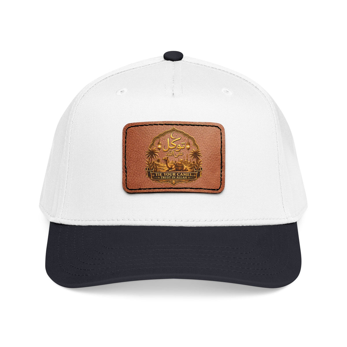 Leather Patch Baseball Cap — Vintage Palm Tree Crest