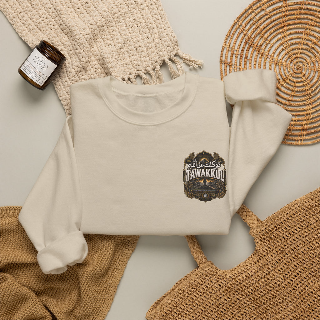 Bear Paw Crewneck Sweatshirt — Vintage 'Awakening' Forest Graphic