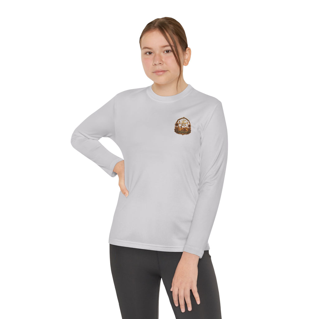 Youth Long Sleeve Tee — Vintage Gold Crest Graphic